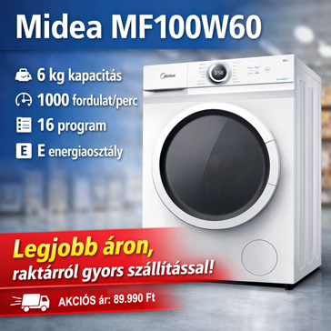 Midea MF100W60 Elöltöltős mosógép akciós áron