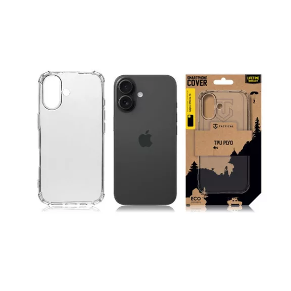 Tactical TPU Plyo Apple iPhone 16 hátlap tok, átlátszó