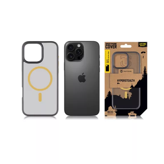 Tactical MagForce Hyperstealth 2.0 Apple iPhone 16 Pro Max MagSafe hátlap tok, fekete/sárga