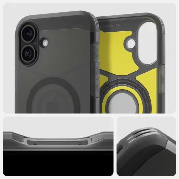   Spigen Tough Armor MagFit Apple iPhone 16 tok, MagSafe, Frost Black, fekete