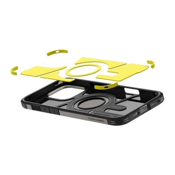 Spigen Tough Armor MagFit Apple iPhone 16 Pro tok, MagSafe, Gunmetal, fekete