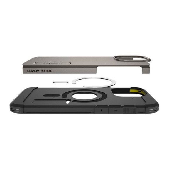 Spigen Tough Armor MagFit Apple iPhone 16 Pro tok, MagSafe, Gunmetal, fekete