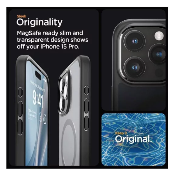 Spigen Ultra Hybrid MagFit Apple iPhone 16 Pro tok, MagSafe, Frost, fekete