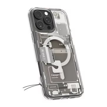   Spigen Ultra Hybrid MagFit Apple iPhone 16 Pro tok, MagSafe Natural Titanium, Zero One, átlátszó
