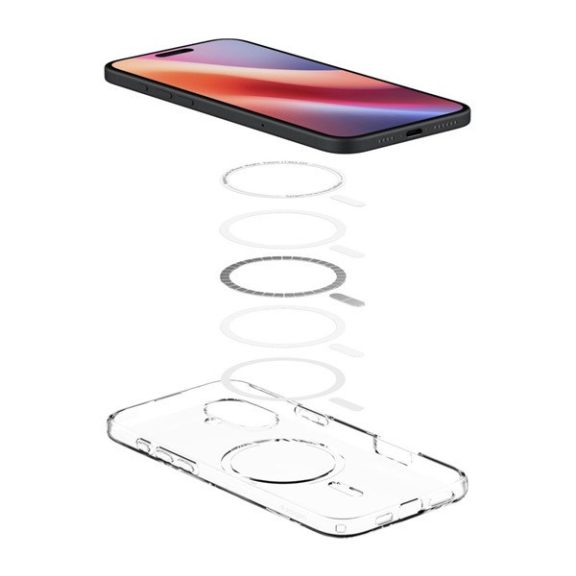 Spigen Liquid Crystal MagFit Apple iPhone 16 Plus tok, MagSafe, Crystal Clear, átlátszó