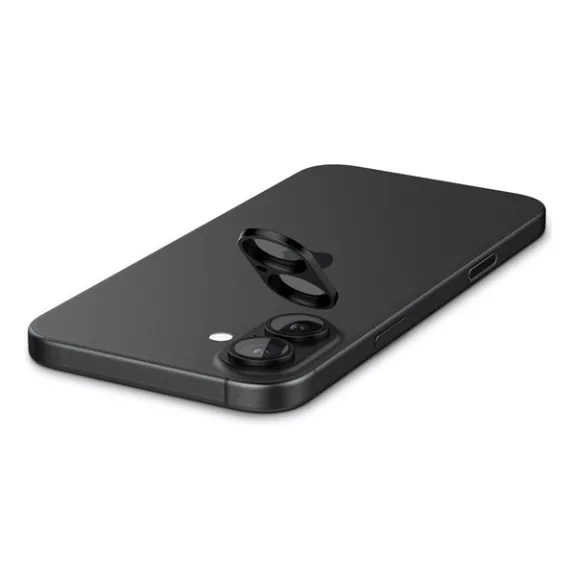 Spigen Glas.tR Optik Apple iPhone 16 Plus / iPhone 16 Tempered kameravédő fólia, fekete (2db)
