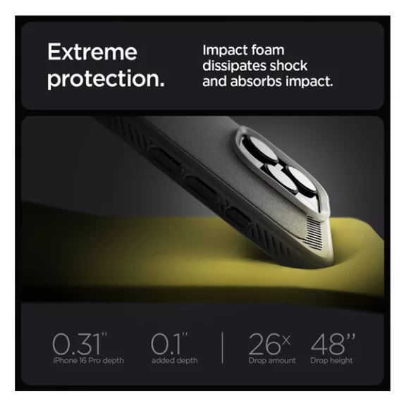 Spigen Rugged Armor MagFit Apple iPhone 16 Pro Max tok, szürke