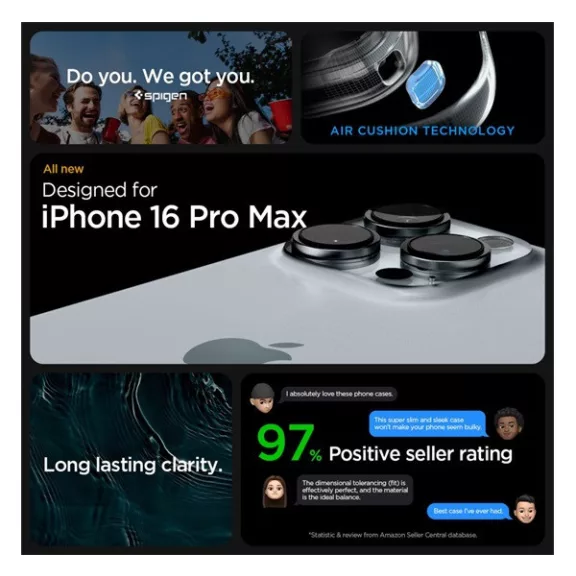 Spigen Ultra Hybrid Apple iPhone 16 Pro Max tok, Frost, fekete