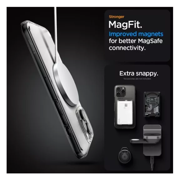 Spigen Ultra Hybrid MagFit Apple iPhone 16 Pro Max tok, MagSafe, Frost Clear tok, átlátszó