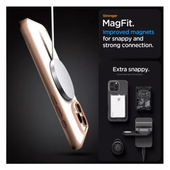 Spigen Ultra Hybrid MagFit Apple iPhone 16 Pro Max tok, MagSafe, Rose Titanium, átlátszó