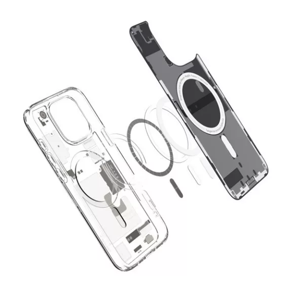 Spigen Ultra Hybrid MagFit Apple iPhone 16 Pro Max tok, MagSafe, Natural Titanium, Zero One, átlátszó