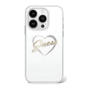   Guess IML Heart iPhone 16 Pro kemény hátlap tok, átlátszó GUHCP16LHCHGSPT
