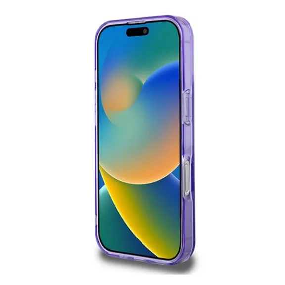 Guess IML Flowers Wreath iPhone 16 Pro MagSafe kemény hátlap tok, lila GUHMP16LHFWFCU