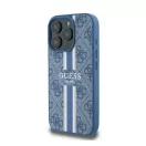 Guess 4G Printed Stripes iPhone 16 Pro MagSafe kemény hátlap tok, kék GUHMP16LP4RPSB