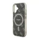 Guess IML 4G Background iPhone 16 MagSafe kemény hátlap tok, barna GUHMP16SH4DTEW