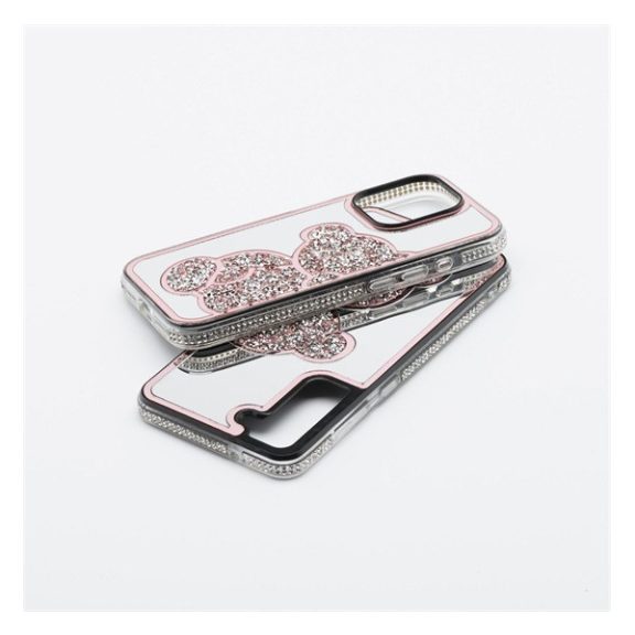 Teddy Bear iPhone 11 csillogó köves tok, rózsaszín