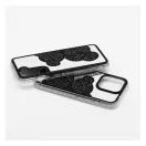 Teddy Bear iPhone 15 Pro csillogó köves tok, fekete