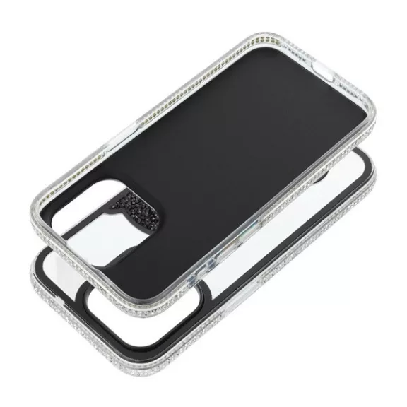 Teddy Bear iPhone 13 Pro csillogó köves tok, fekete