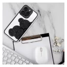 Teddy Bear iPhone 13 Pro csillogó köves tok, fekete