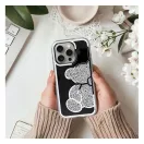 Teddy Bear iPhone 13 Pro csillogó köves tok, ezüst