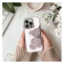 Teddy Bear iPhone 13 Pro csillogó köves tok, rózsaszín