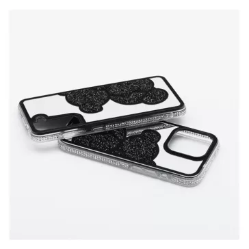   Teddy Bear Samsung Galaxy A15 4G / A15 5G csillogó köves tok, fekete