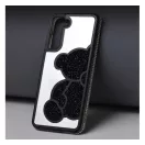 Teddy Bear Samsung Galaxy A15 4G / A15 5G csillogó köves tok, fekete