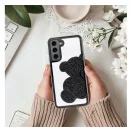 Teddy Bear Samsung Galaxy A25 5G csillogó köves tok, fekete
