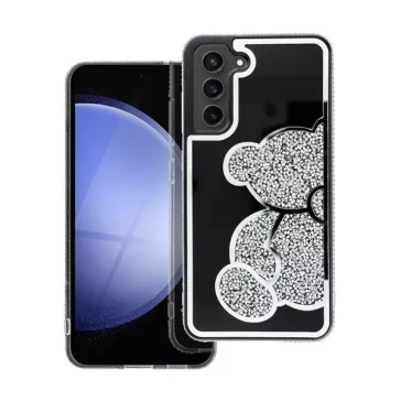   Teddy Bear Samsung Galaxy A25 5G csillogó köves tok, ezüst