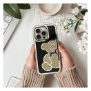 Teddy Bear iPhone 16 csillogó köves tok, arany