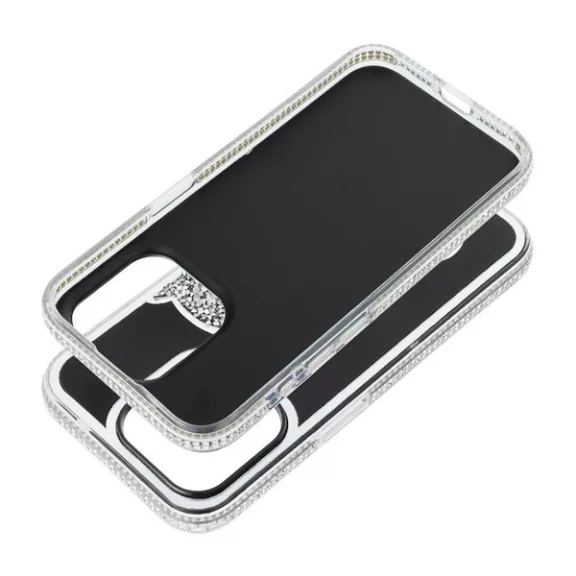 Teddy Bear iPhone 16 Pro csillogó köves tok, ezüst