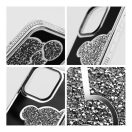 Teddy Bear iPhone 16 Plus csillogó köves tok, ezüst