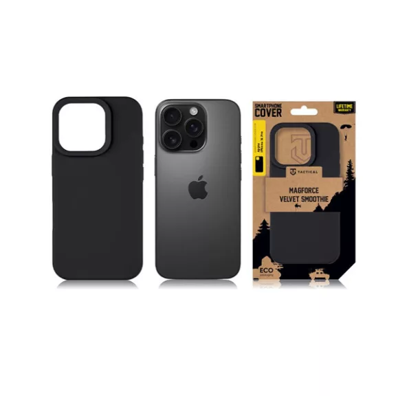 Tactical MagForce Velvet Smoothie Apple iPhone 16 Pro MagSafe tok, Asphalt, fekete