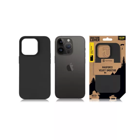 Tactical MagForce Velvet Smoothie Apple iPhone 14 Pro MagSafe tok, Asphalt, fekete