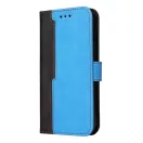 Apple Wooze Colour Wallet iPhone 16 Pro oldalra nyíló tok, stand, kártyatartóval, kézpánttal, kék