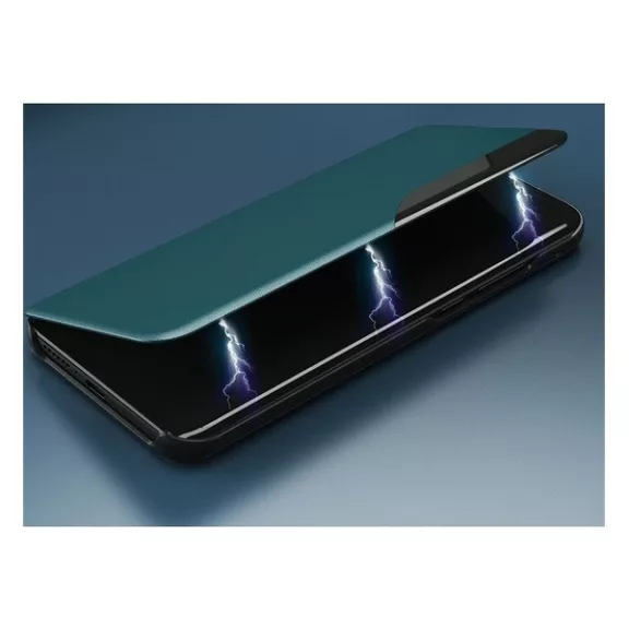 Apple Wooze FashionBook iPhone 16 oldalra nyíló tok, stand, fekete