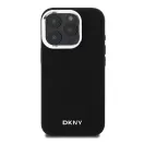 DKNY Plain Silver Logo iPhone 16 Pro Max MagSafe hátlap tok, fekete DKHMP16XPSCMCLK