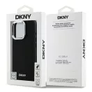 DKNY Plain Silver Logo iPhone 16 Pro Max MagSafe hátlap tok, fekete DKHMP16XPSCMCLK