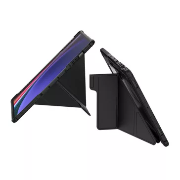   Nillkin Bumper Pro Samsung Galaxy Tab S9 Ultra/S10 Ultra közepesen ütésálló tok kitámasztóval, fekete