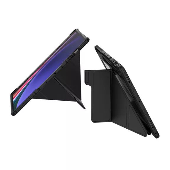 Nillkin Bumper Pro Samsung Galaxy Tab S9 Ultra/S10 Ultra közepesen ütésálló tok kitámasztóval, fekete