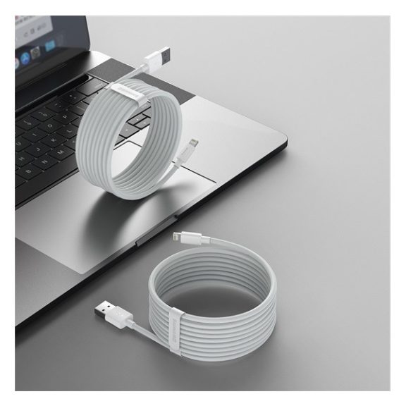 Baseus Simple Wisdom USB / Lightning adat/töltőkábel, 2,4A, 1,5m, Fehér (2db)
