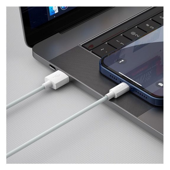Baseus Simple Wisdom USB / Lightning adat/töltőkábel, 2,4A, 1,5m, Fehér (2db)