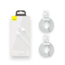 Baseus Simple Wisdom USB / Lightning adat/töltőkábel, 2,4A, 1,5m, Fehér (2db)