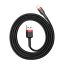Baseus iPhone USB / Lightning adat/töltőkábel, 2,4A, 1m, Piros/Fekete