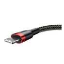 Baseus iPhone USB / Lightning adat/töltőkábel, 2,4A, 1m, Piros/Fekete