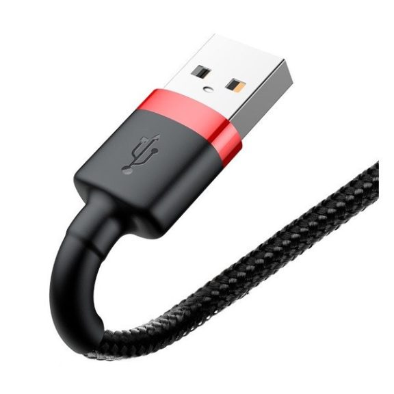 Baseus iPhone USB / Lightning adat/töltőkábel, 2,4A, 1m, Piros/Fekete