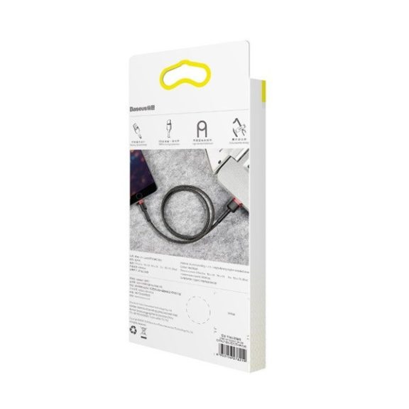 Baseus iPhone USB / Lightning adat/töltőkábel, 2,4A, 1m, Piros/Fekete