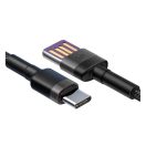 Baseus Cafule USB-USB-C kábel Huawei SuperCharge, QC 3.0, 5A, 1m, fekete/szürke