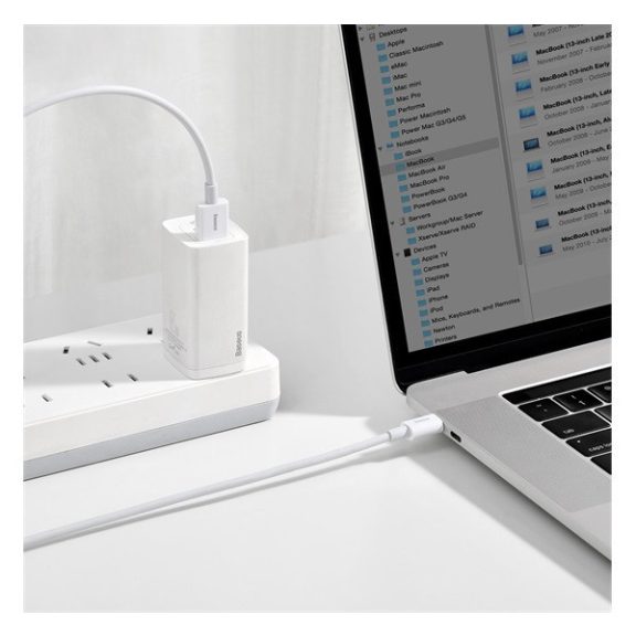 Baseus Superior USB-USB-C kábel, 66W, 2 m, fehér