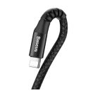 Baseus Fish eye USB / Lightning adat/töltőkábel, 23cm-1m, Fekete